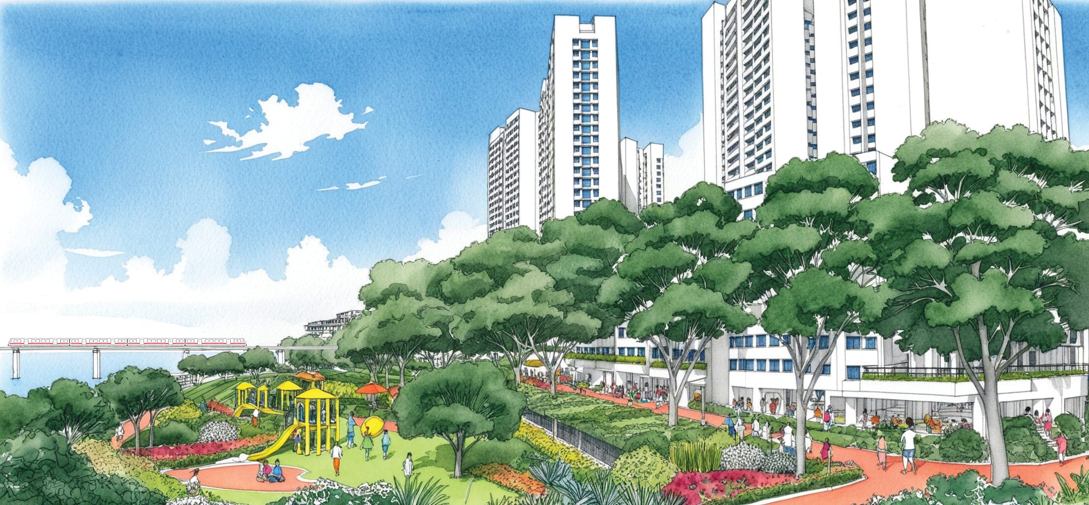 Conceptual sketch of future waterfront housing